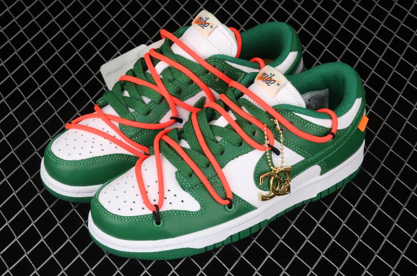 Latest Drop Nike Dunk Low LTHR OW White Pine Green Shoes CT0856-100 ...